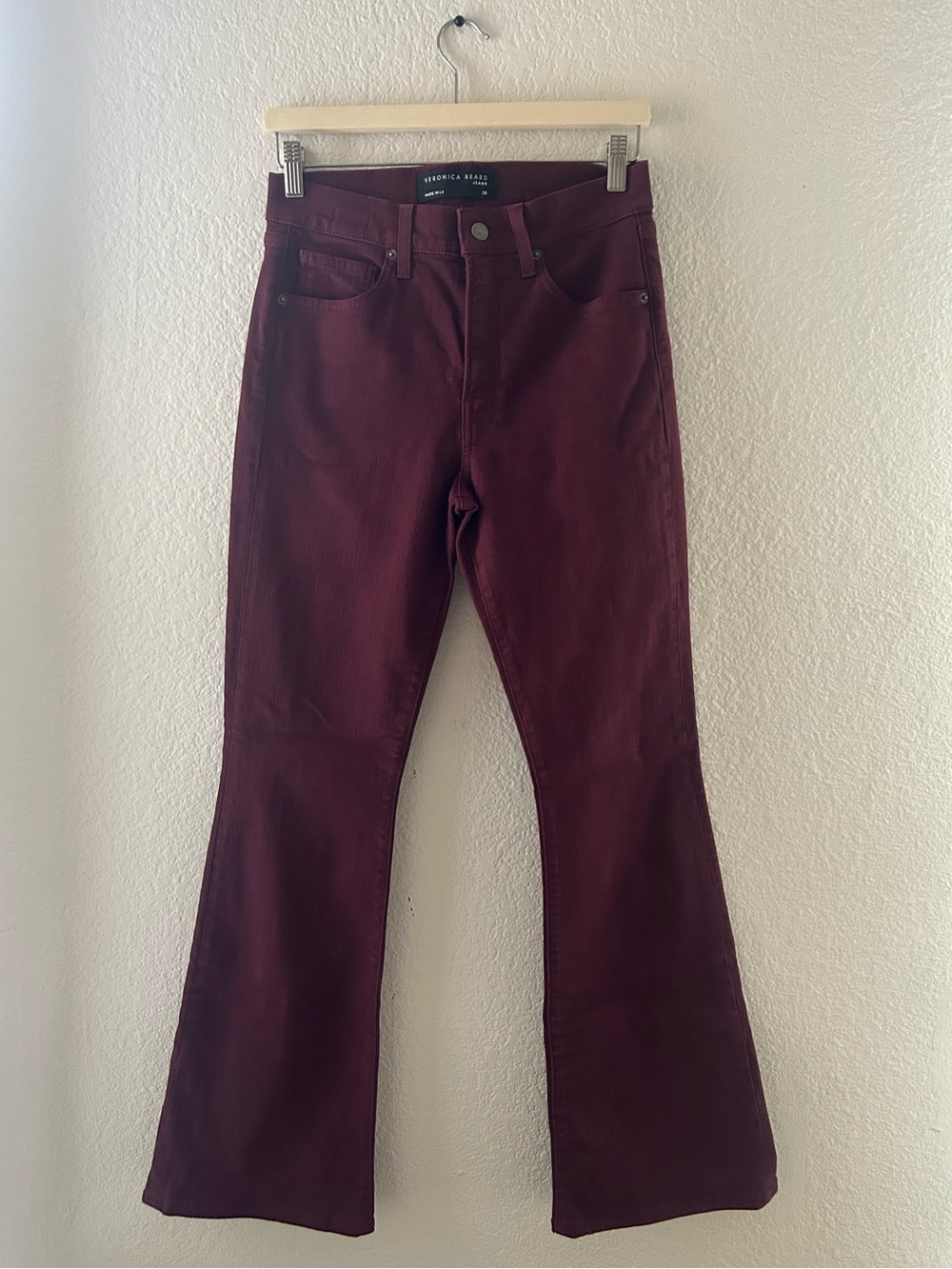 Veronica beard flare jeans red